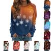 Women's Fashion Casual Long Sleeve Christmas Printed Neck Sweatshirt Top