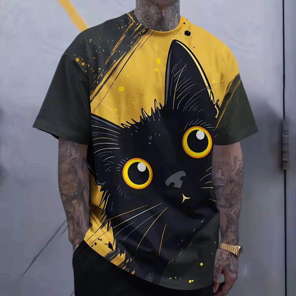 Футболка с коротким рукавом и мультяшным принтом Повседневная одежда для выходных С круглым вырезом Для мужчин и подростков Курорты Весна/Лето/Осень