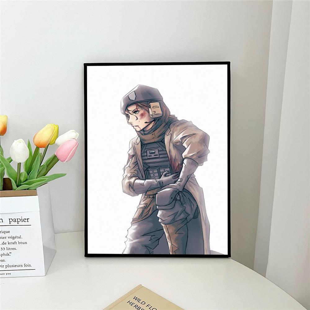 1 шт. R-R6 Rainbows Six Siege Классический фильм Самоклеящийся художественный постер Водонепроницаемая бумажная наклейка Декор для стен кофейни, бара, комнаты