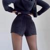 Sexy Shorts Women Winter Fashion New Irregular High Waist Solid Slim Wrap Hip Shorts Pockets Streetwear Female Casual
