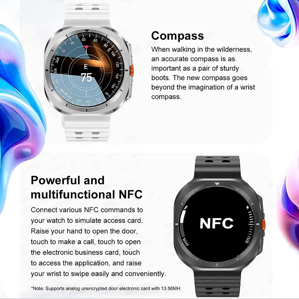 2025 Новый DT Watch Ultra Умные часы 32 ГБ памяти Локальная музыка Bluetooth-звонок Компас 3D-меню Беспроводная зарядка Серия 7 Умные часы