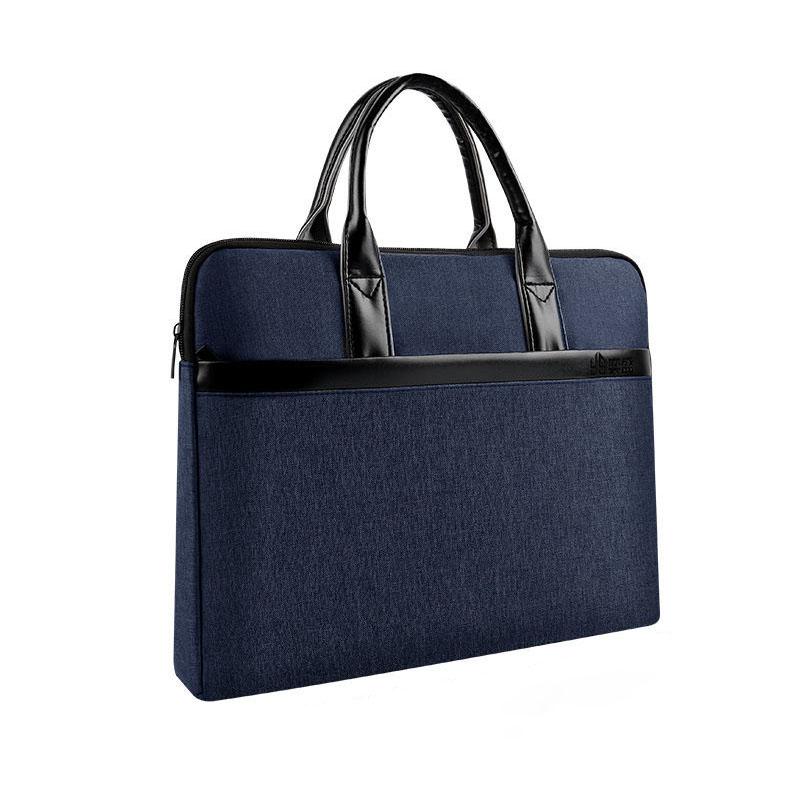 Portable Document Bag Briefcase Canvas Briefcase Men's and Women's Business Office Document Bag Conference Bag