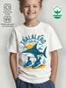 Childrens Cotton Casual Round Neck Shortsleeved Tshirt Retro Cartoon Italian Shark Print Design Boys Casual Breathable Top