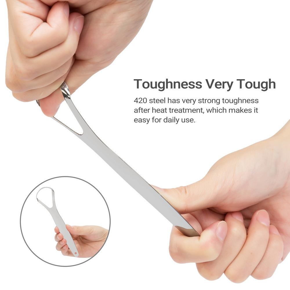 Stainless Steel Tongue Scraper Cleaner Fresh Breath Cleaning Coated Tongue Toothbrush Oral Hygiene Care Tools