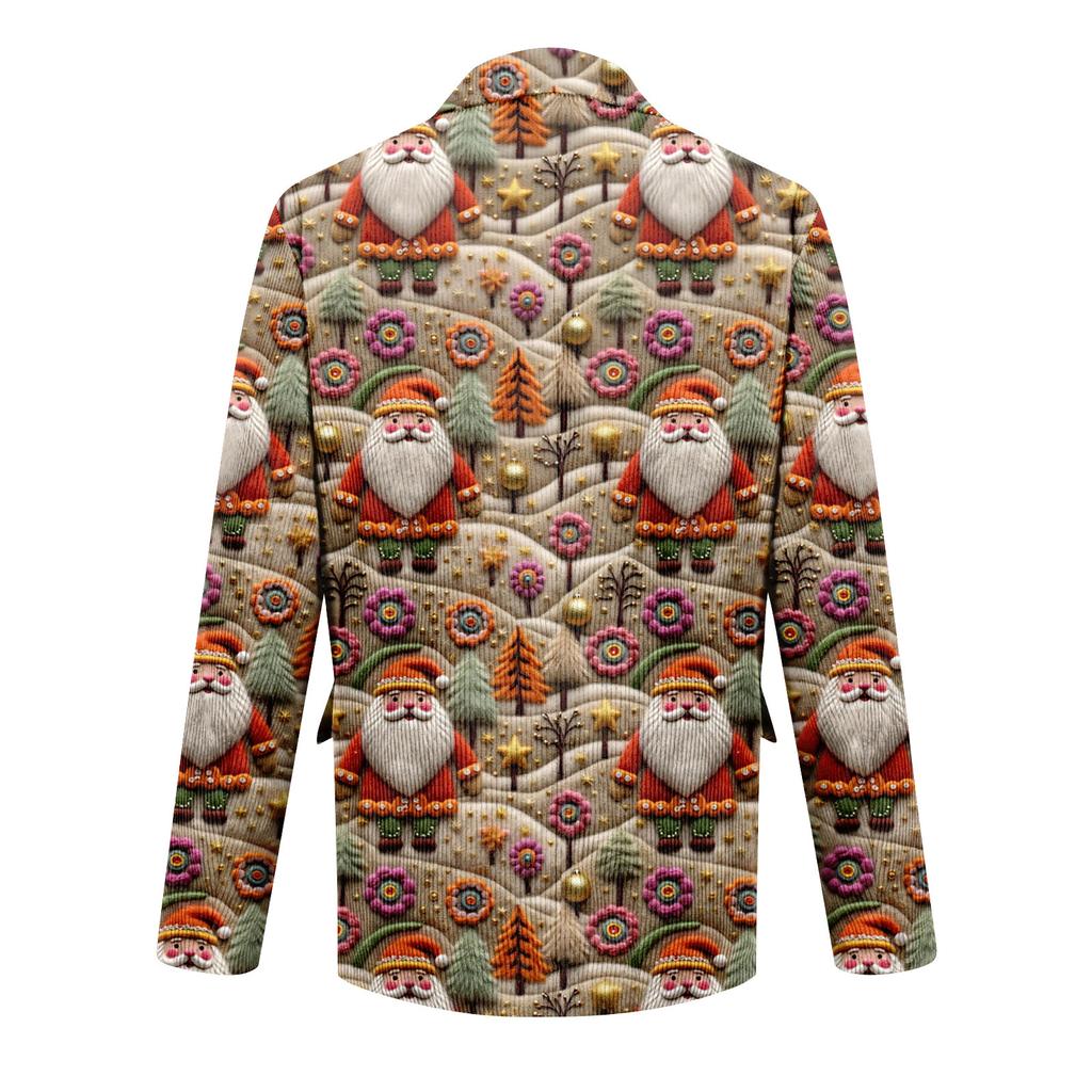 Мужской уродливый рождественский вельветовый теплый карманный пиджак-кардиган, мужской повседневный костюм