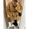 Double-Sided Wool Hooded Toggle Short Coat for Women, Petite 25 Years, Autumn-Winter Korean Preppy Style.
