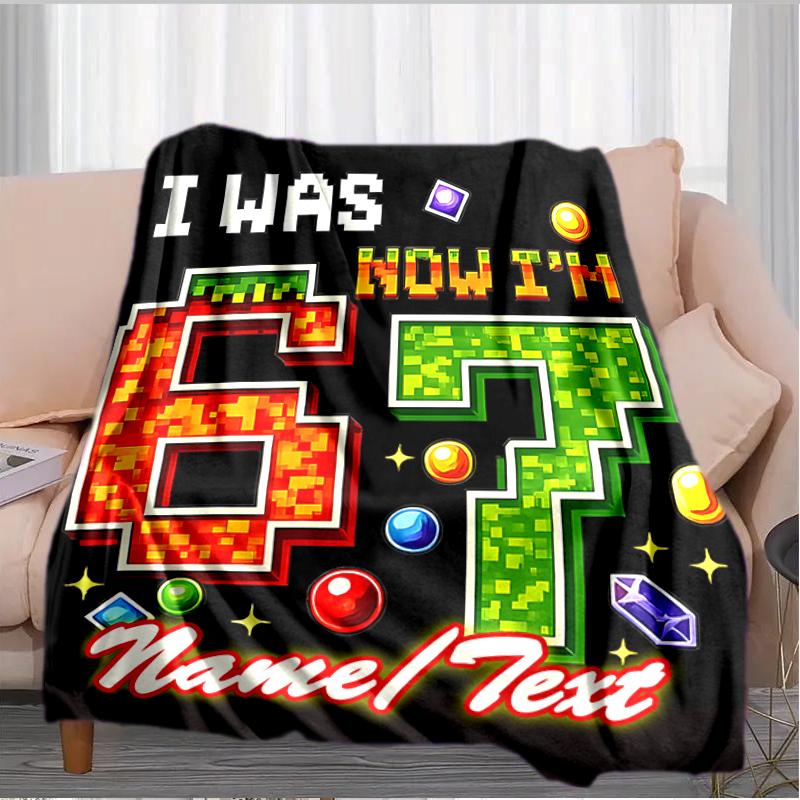 1PC Custom Name Age Celebration outdooor Flannel blankets Throw Blanket All-Season Throw Gift Bedspread for Couch, Bed, Camping Holiday Birthday gift