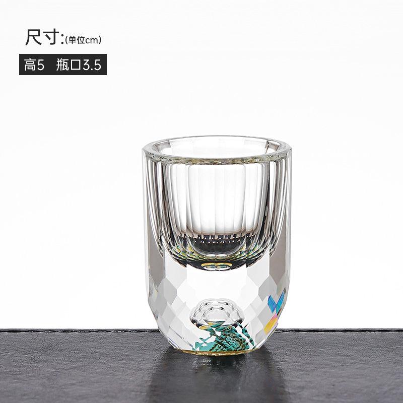 Креативная хрустальная рюмка для байцзю, высококлассная рюмка «Цзиньшань», рюмка для байцзю с золотой фольгой, бытовой набор рюмок на один глоток, винный набор, подарочная упаковка