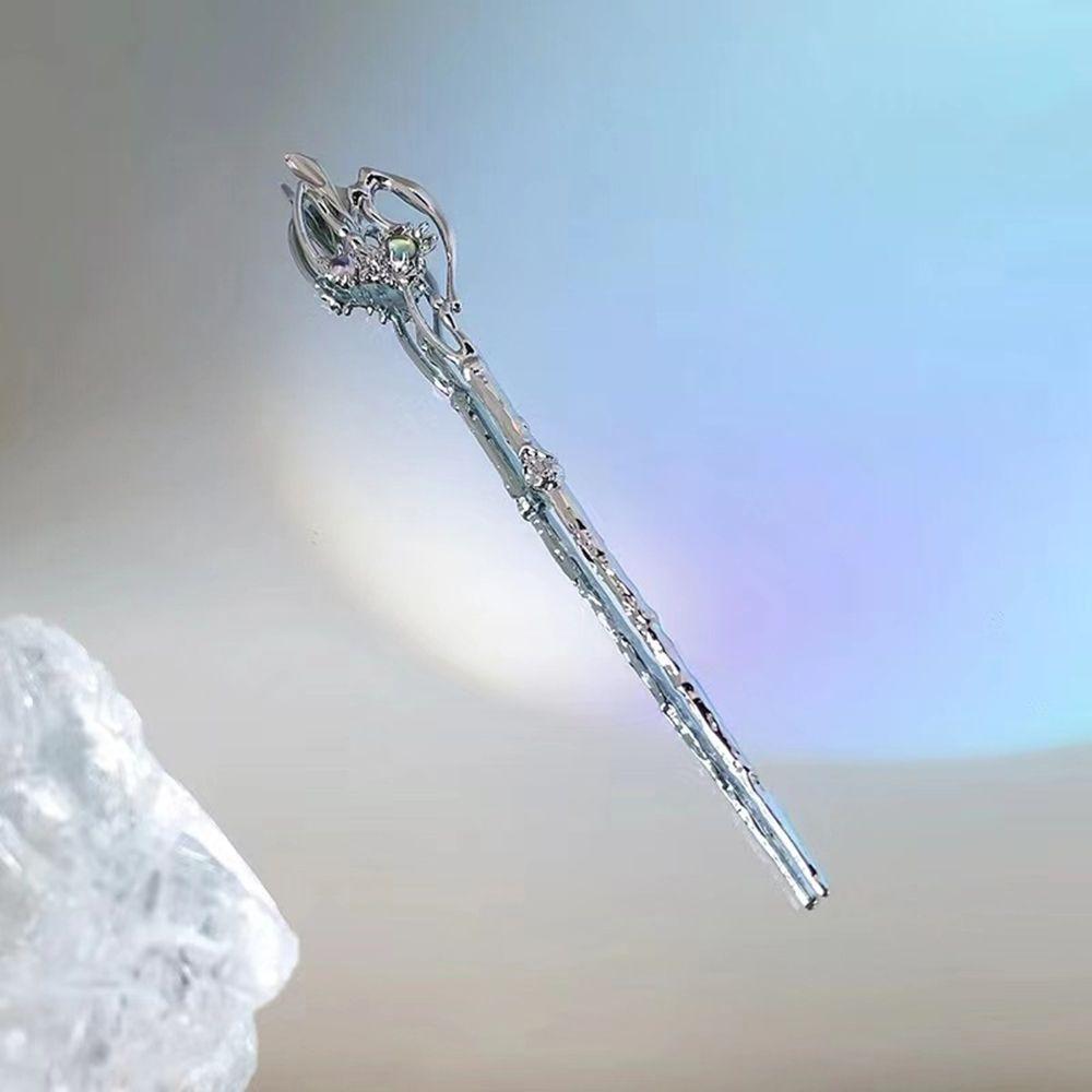Silver Women Moonstone Zinc Zinc Alloy Women Hairpin Chinese Style Hairpin Hair Accessory Fashion Headwear
