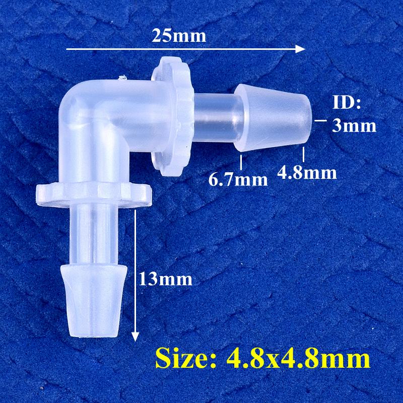 10 шт./лот 1,6~11,1 мм PP угловые соединители для аквариума, аэратора, воздушного насоса, 90-градусное коленчатое соединение, медицинские садовые ирригационные шланговые соединения