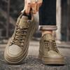 Мужские ботинки четырехсезонные на мягкой подошве, нескользящие, удобные повседневные ботинки, модные ботинки для улицы, на толстой подошве, молодежные рабочие ботинки, обувь на плоской подошве
