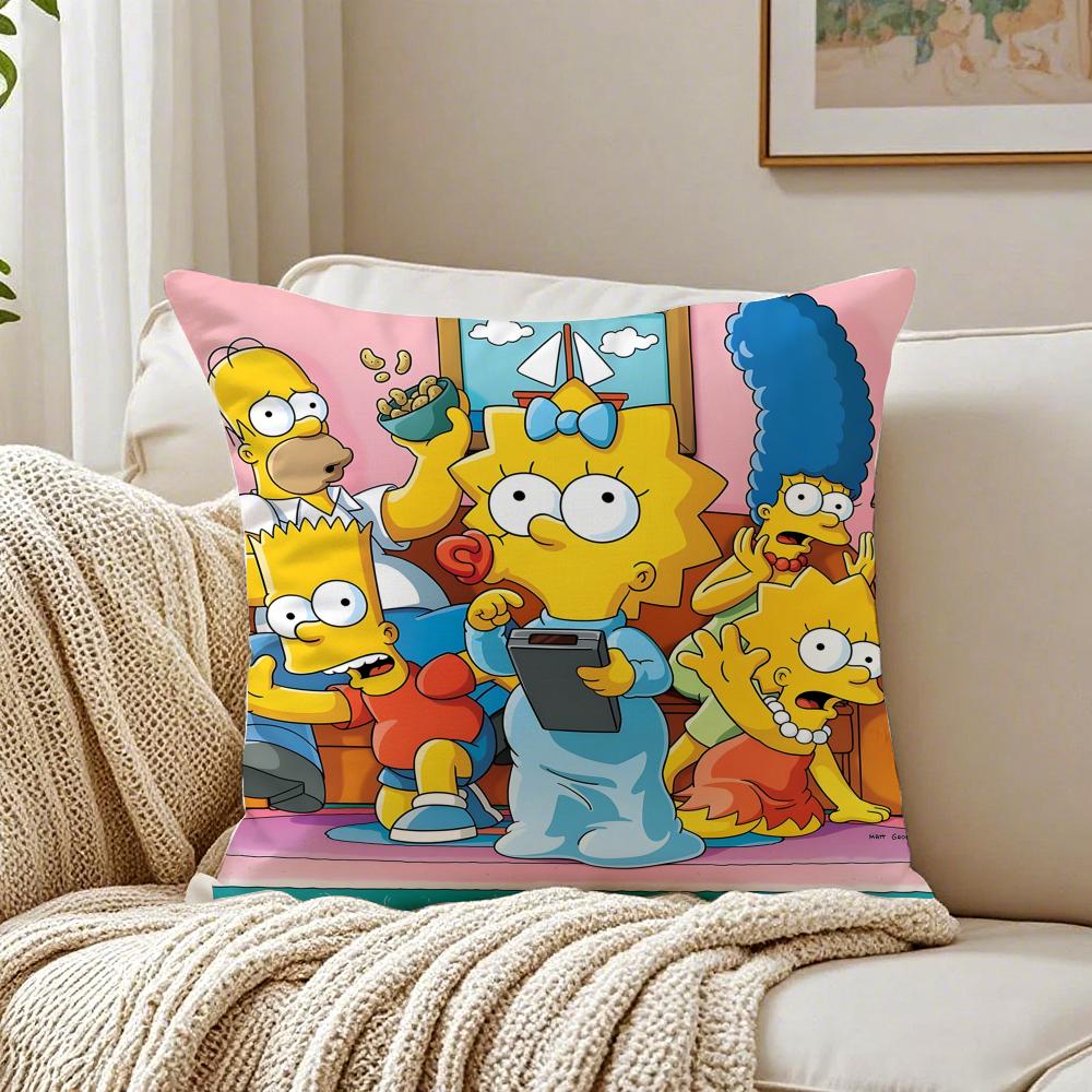 animation humorous TThe SSimpsons Cushion Cover Pillowcase Antidustmite living Room Sofa Decor Cushion Room