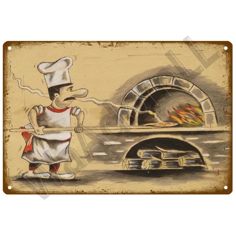 Vintage Essen Poster Metall Zeichen Zinn Gemalt Hamburg Pizza Plakette Restaurant Café Moderne Kunst Hause Dekoration Wandbild