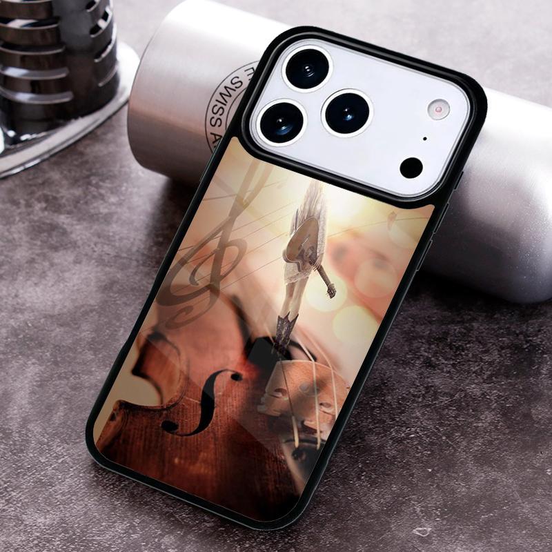 Мягкий чехол для телефона с рисунком музыкальной скрипки и гитары для iPhone 17 16 15 Pro Max Air 14 13 12 11 Plus Ударопрочный чехол Capa Cover