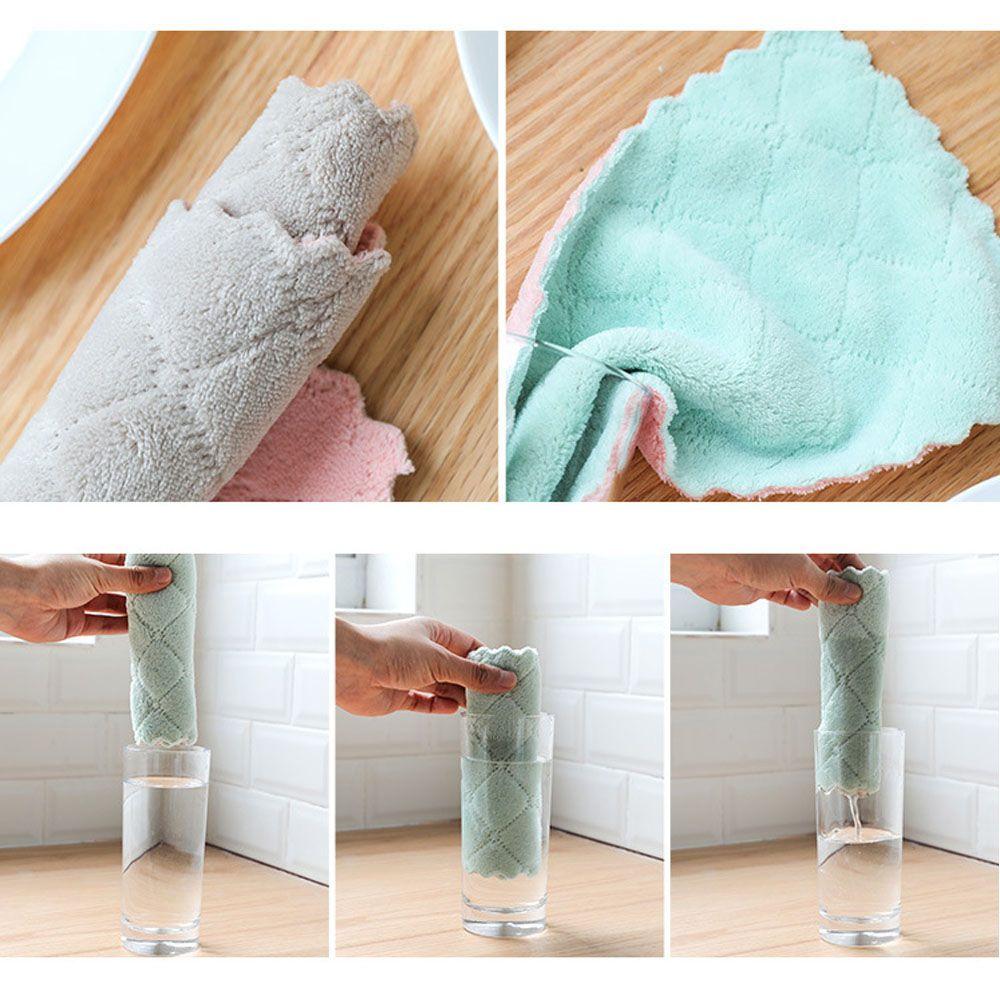 Tableware Household Microfiber Kitchen Scouring Pad Non-stick Oil Rags Clean Cloths Cleaning Towel