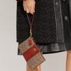 New COACH Wristlet Coated Canvas With Calfskin Clutch Wrist Bag Small Size Women's Brown Yellow & Rust CI189-B4NQ4