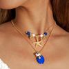 Cross Border Ocean Wind Sea Star Imitation Pine Stone Rice Bead Multi Layer Necklace Beach Wind Coconut Tree Devil's Eye Pendant Necklace Female