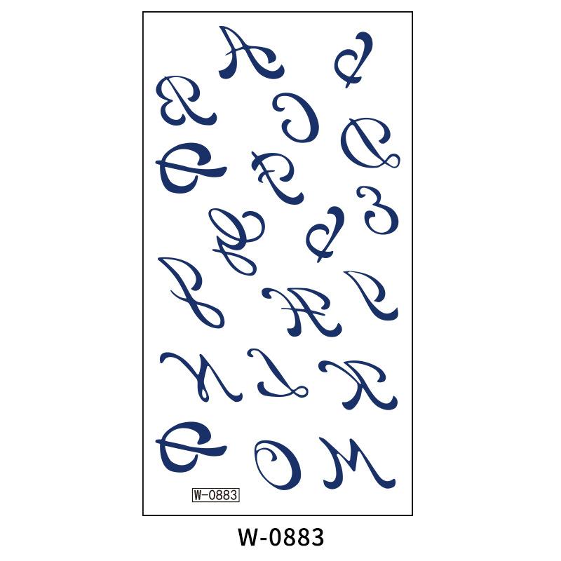 Мультяшная тату-наклейка водостойкая простая буквенно-цифровая временная татуировка одноразовая татуировка