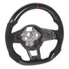 Рулевое колесо из углеродного волокна, замшевое, подходит для Mk7Mk7.5 GTDR 20132020, красная строчка