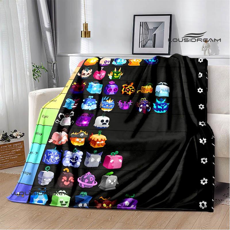 Game B-blox fruits printed blanket Picnic blanket Warm blankets Outdoor Blanket Home bed linings blankets for beds Birthday Gift