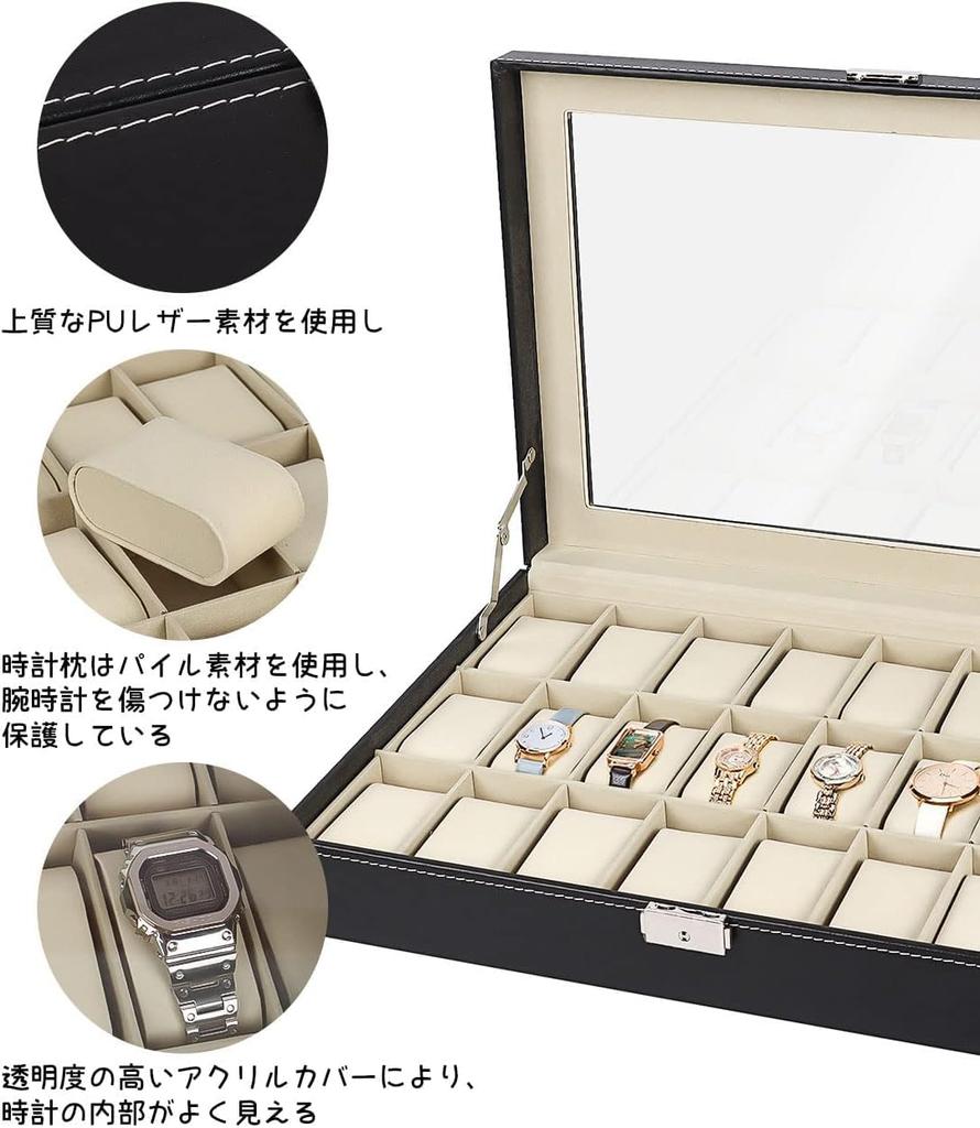 QuiExact Кейс для хранения часов с прозрачным окном для коллекции часов, часы и аксессуары, ПУ, Рождественский подарок, Окно, Коробка, Кейс, Хранение, Коробка, Хранение, Кожа,