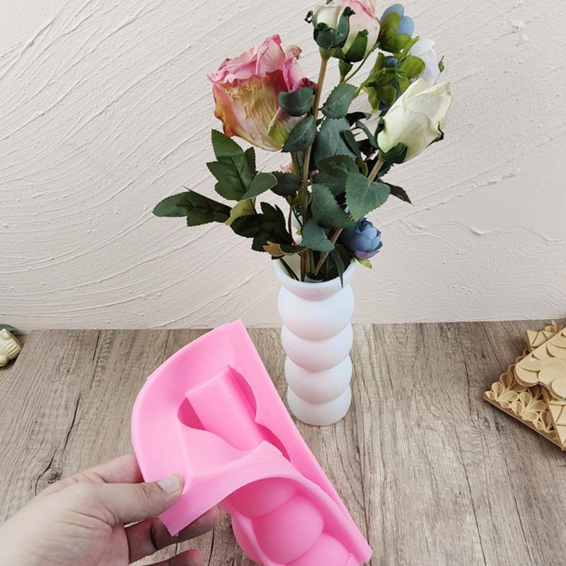 Гибкая силиконовая форма для цветочного горшка, многоразовая, для DIY, смолы, цемента, гипса, формы для ваз, поделки для изготовления ваз
