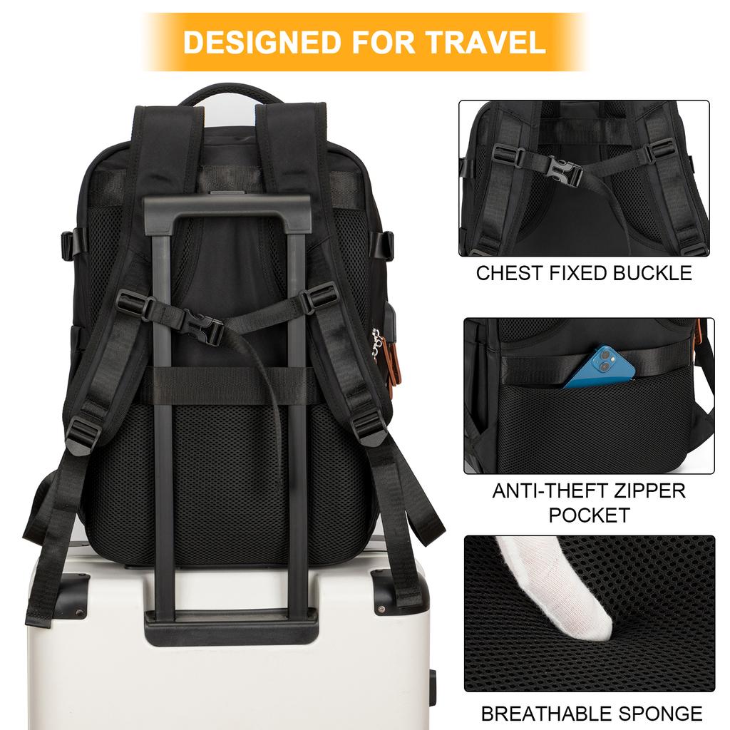 Дорожный рюкзак большой вместимости для мужчин и женщин с USB-портом для зарядки и разделительными сумками для влажной и сухой уборки, деловая сумка для выходных