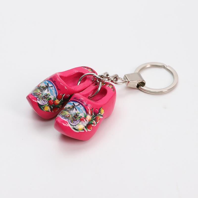 Ключница Дофаминовый Цвет Голландские Деревянные Кломпы: Персонализированный памятный подарок