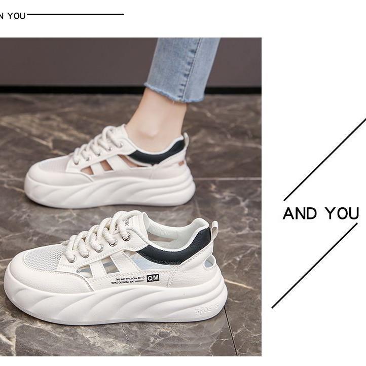 Stepping On Shit Women's Shoes 2025 New Hollow Little White Shoes Summer Student Versatile Board Shoes Breathable Mesh Sneakers