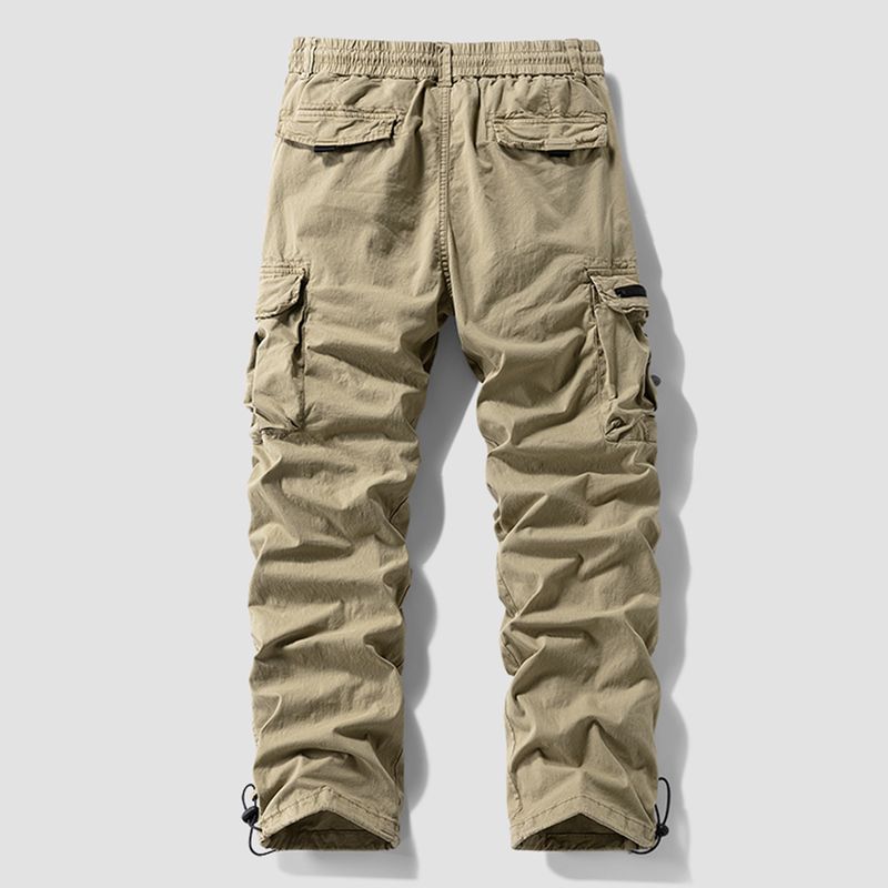 Оригинальные мужские повседневные брюки-карго, излишки внешней торговли, осенне-зимние, утолщенные, эластичные, с множеством карманов, тактические, прямого кроя, модные