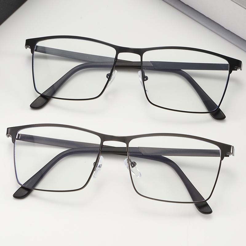 New Anti Blue Light Blocking Reading Glasses Men Metal Frame Business Computer Eyeglasses