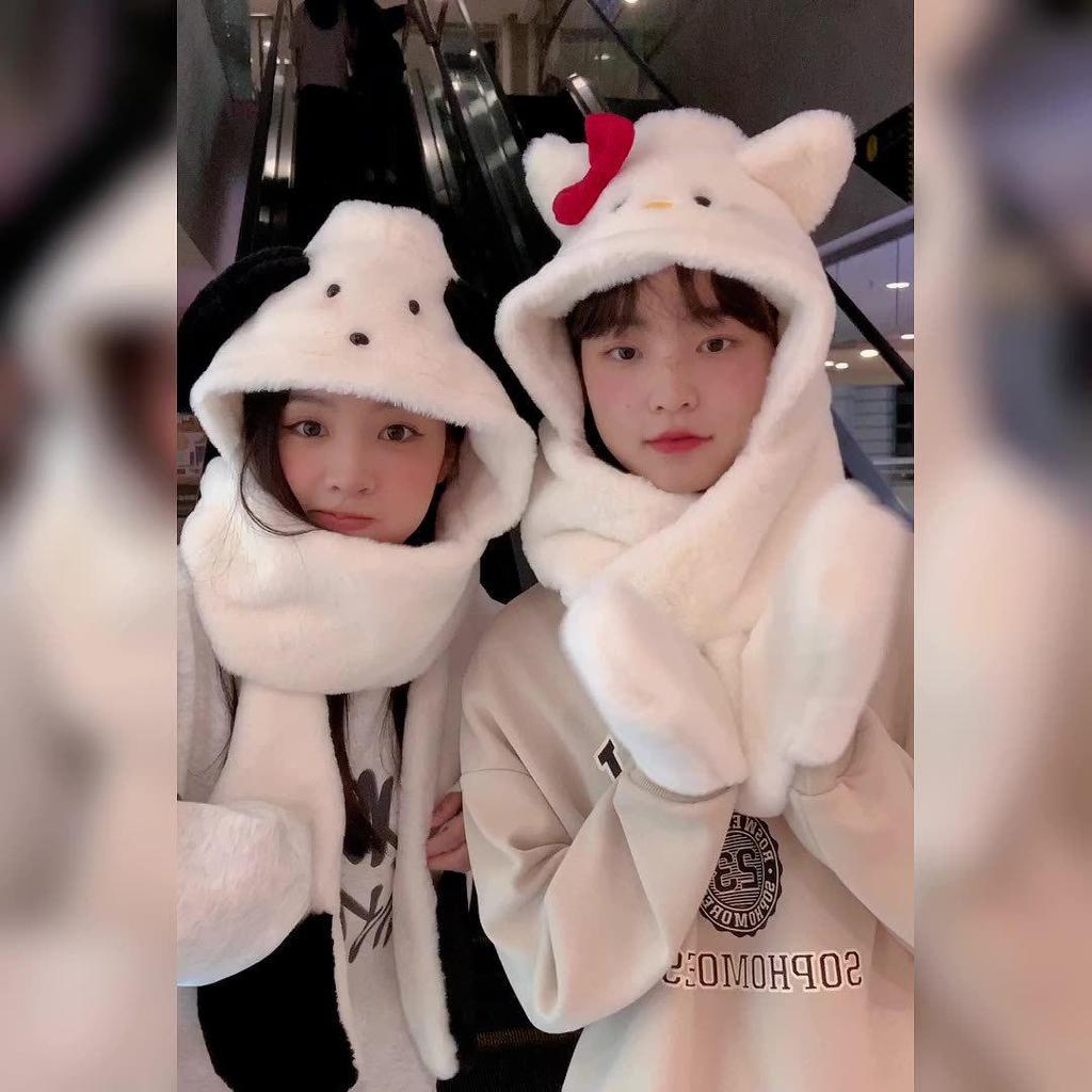 Discover Our Adorable Cat Plush Hat! Perfect for Autumn and Winter, This Versatile Ear-warmth Accessory Doubles As a Scarf.