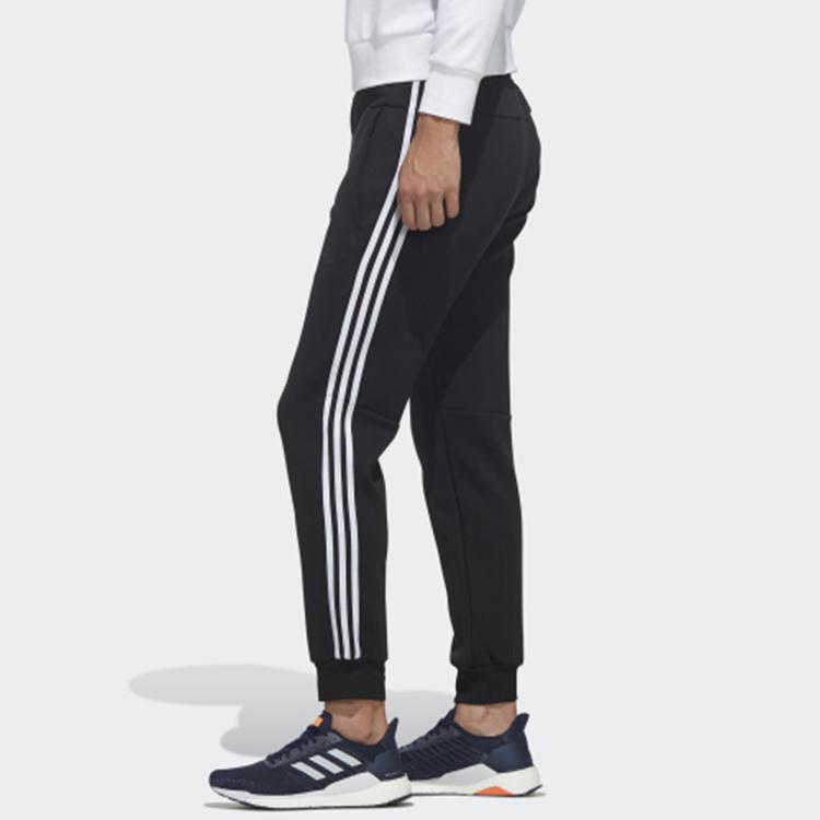 adidas Облегающие трикотажные спортивные брюки с 3 полосками, мужские штаны, черные FM9431