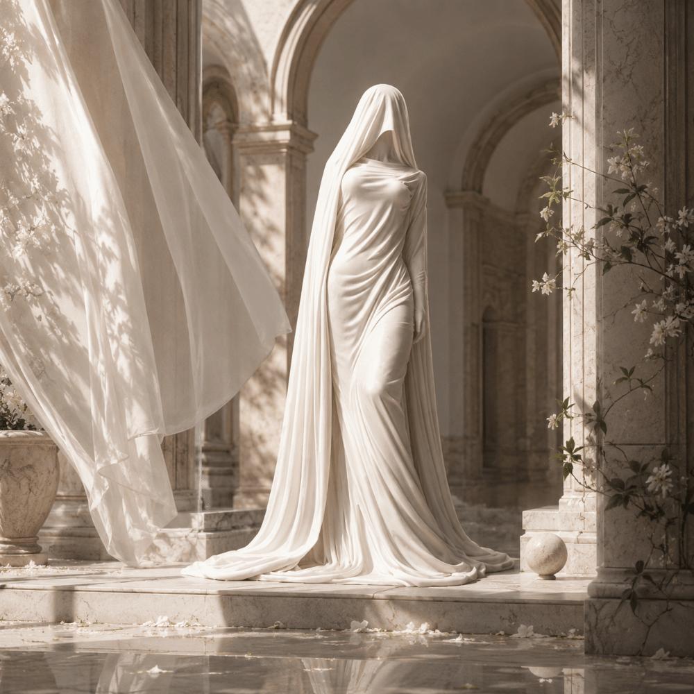 Ghost Girl Cloak Woman Statue Decoration Character Sculpture Wine Cabinet Decor