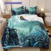 Epic Fantasy Warriors Unite Three-piece set (1 * duvet cover + 2 * pillowcase, without core) 2D Flat Christmas birthday gift Soft and comfortable