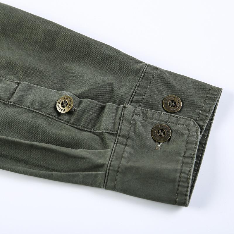 Мужская хлопковая рубашка с длинным рукавом: 2024 Весна и Осень Повседневная Свободная Куртка Для Работы На Открытом Воздухе