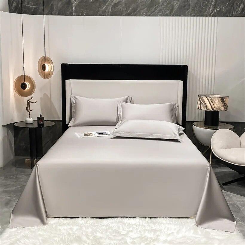 1 шт. простыни из египетского хлопка, плоские простыни, плотность нити 1000, шелковистое постельное белье, однотонное, 160/200/245/265 см, двойная королева, королевский размер