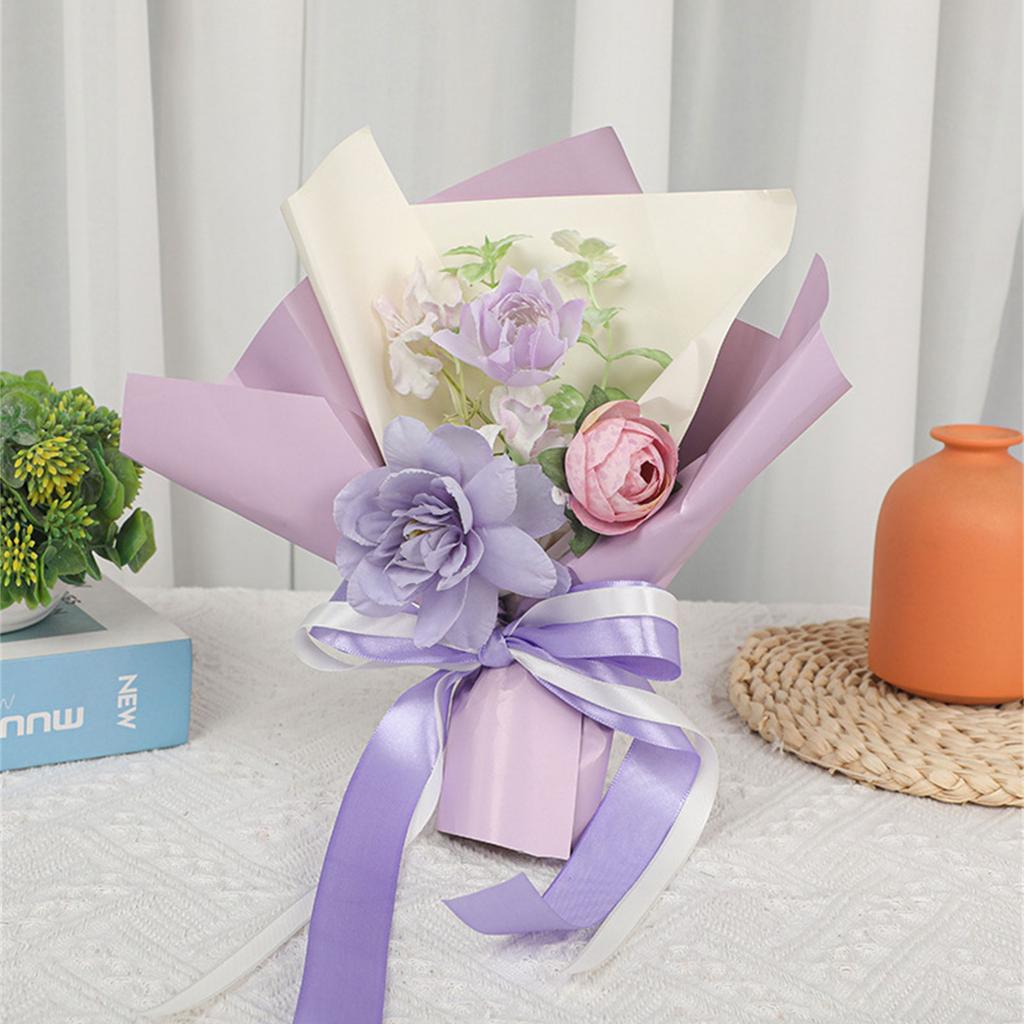 Artificial Flower Bouquet Real Looking Artificial Rustic Vintage Bridesmaid Holding Flower for Valentine's Day