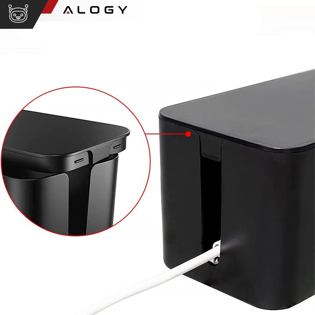 Alogy Box 40cm Large Black Cable Organizer for Desk and Floor