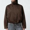 Womens Stand Collar Windbreaker Jacket Lightweight Outdoor Hiking Coat