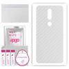 apgo Protective Skin Sticker for the Back Compatible with Nokia 7.1, Wrap Film, Foil, Vinyl - Pattern Transparent Carbon