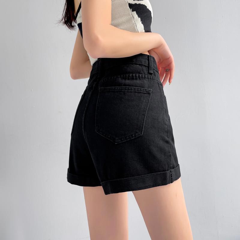 Джинсы с высокой талией, женские летние свободные джинсовые шорты, модные прямые брюки с пятью точками, Y2K, одежда, низ