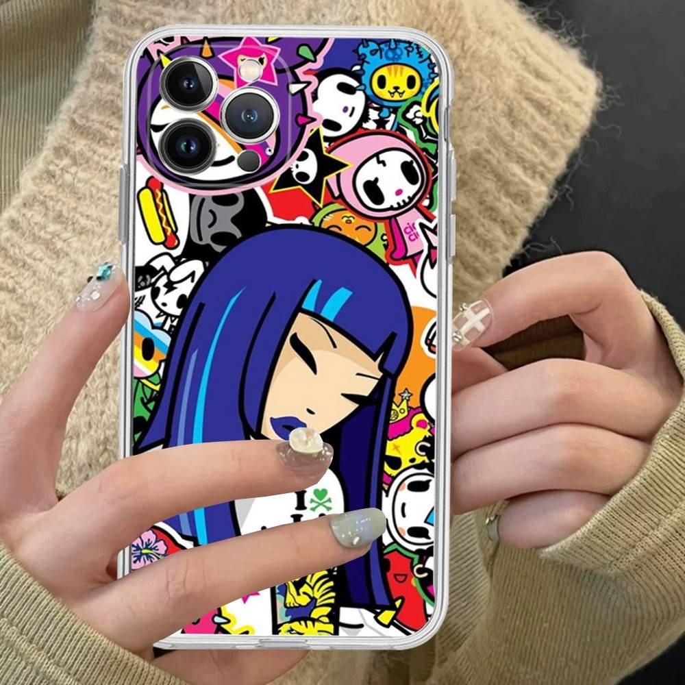 Модный бренд T-Tokidoki Чехол для телефона Для IPhone 17 16 15 14 13 11 12 Pro Max 16 Plus Прозрачный
