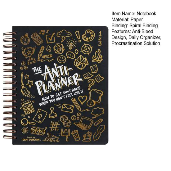 Блокнот Anti-Planner Premium White Paper Anti Bleed Design Ежедневный органайзер для людей с СДВГ с комиксами, раскрасками и стратегиями