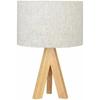 Lampe De Table - EDM - 32160 - Bois Et Tissu - Ø 25 Cm - Design Contemporain