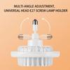 Whole House Heating 600W High-Power Warm Air Lamp Remote Control Dimming E27 Spiral Electric Heater Fan Light iling Fan Light