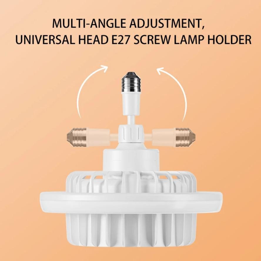 Whole House Heating 600W High-Power Warm Air Lamp Remote Control Dimming E27 Spiral Electric Heater Fan Light iling Fan Light