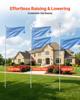 Flag Pole, 6.09 m Heavy Duty Sectional Flagpole Kit for Outside House In Ground, Extra Thick Outdoor Aluminum Flagpole Kit with PVC Ground Sleeve for