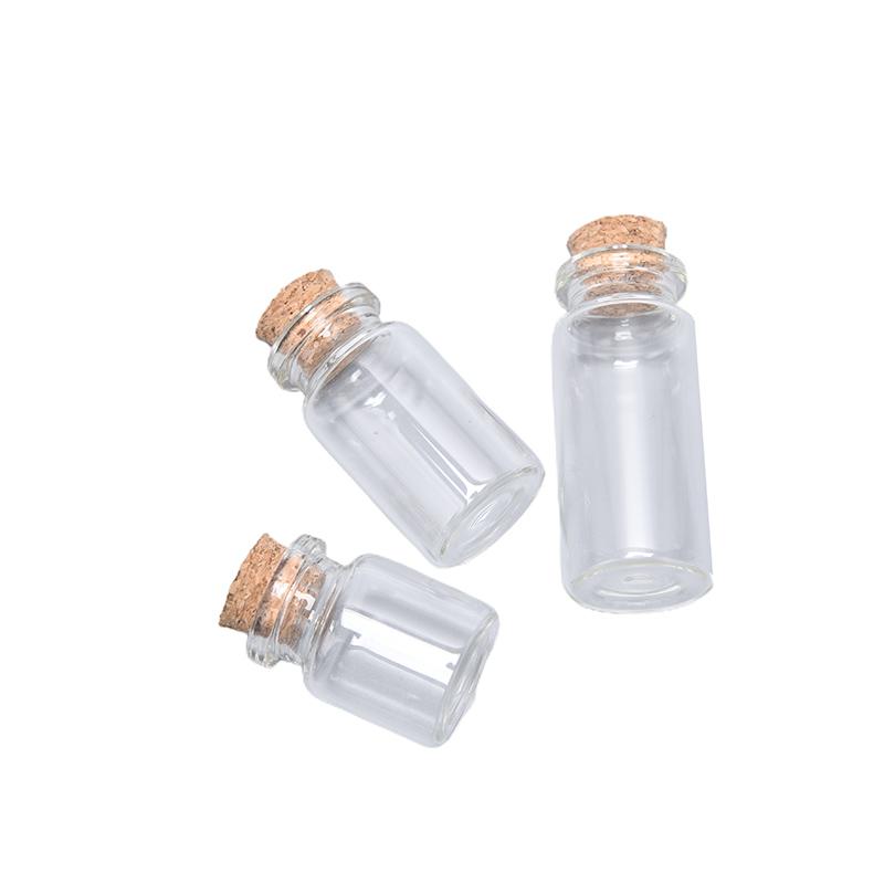 10 Pcs Mini Glass Bottle With Cork Clear Bottle Small Bottle Wedding Decoration