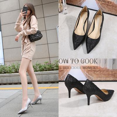 Новые туфли-лодочки Myrnes с блестками на шпильке, осенние, одинарные, женские туфли большого размера Huidong